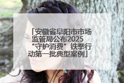 安徽省阜阳市市场监管局公布2025“守护消费”铁拳行动第一批典型案例