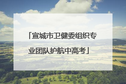 宣城市卫健委组织专业团队护航中高考