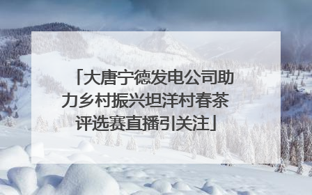 大唐宁德发电公司助力乡村振兴坦洋村春茶评选赛直播引关注