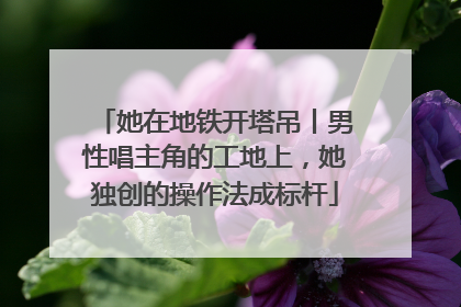 她在地铁开塔吊丨男性唱主角的工地上，她独创的操作法成标杆