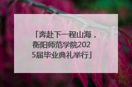 奔赴下一程山海，衡阳师范学院2025届毕业典礼举行