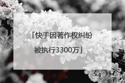 快手因著作权纠纷被执行3300万