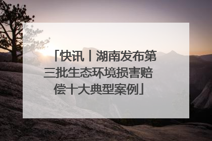 快讯丨湖南发布第三批生态环境损害赔偿十大典型案例