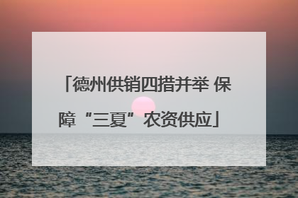 德州供销四措并举 保障“三夏”农资供应