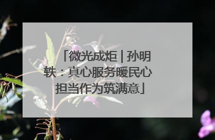 微光成炬 | 孙明轶：真心服务暖民心 担当作为筑满意