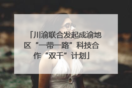 川渝联合发起成渝地区“一带一路”科技合作“双千”计划