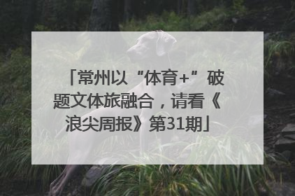 常州以“体育+”破题文体旅融合，请看《浪尖周报》第31期