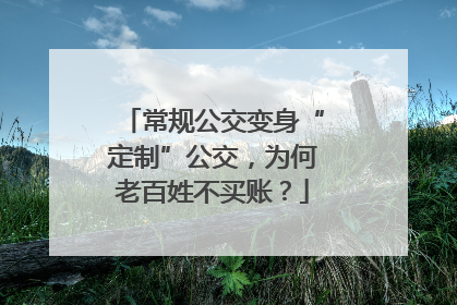 常规公交变身“定制”公交，为何老百姓不买账？