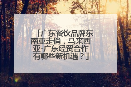 广东餐饮品牌东南亚走俏，马来西亚-广东经贸合作有哪些新机遇？