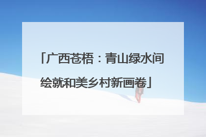 广西苍梧：青山绿水间绘就和美乡村新画卷