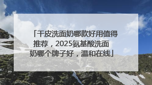 干皮洗面奶哪款好用值得推荐，2025氨基酸洗面奶哪个牌子好，温和在线