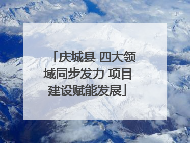 庆城县 四大领域同步发力 项目建设赋能发展
