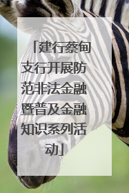 建行蔡甸支行开展防范非法金融暨普及金融知识系列活动