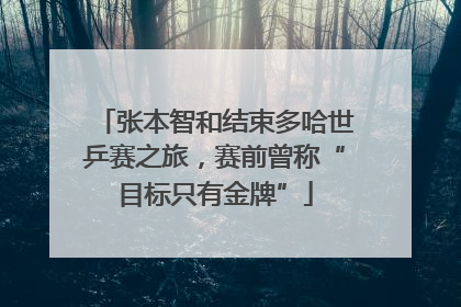 张本智和结束多哈世乒赛之旅，赛前曾称“目标只有金牌”