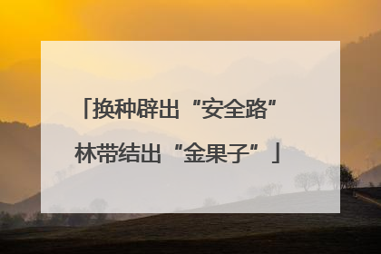 换种辟出“安全路” 林带结出“金果子”