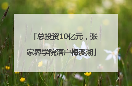 总投资10亿元，张家界学院落户梅溪湖