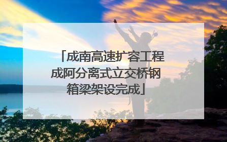 成南高速扩容工程成阿分离式立交桥钢箱梁架设完成