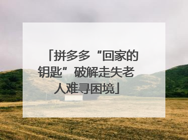 拼多多“回家的钥匙”破解走失老人难寻困境