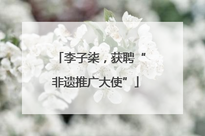 李子柒，获聘“非遗推广大使”