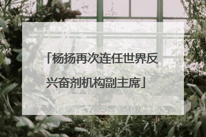 杨扬再次连任世界反兴奋剂机构副主席