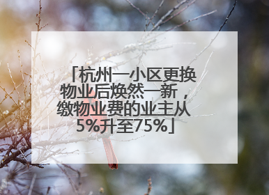 杭州一小区更换物业后焕然一新，缴物业费的业主从5%升至75%