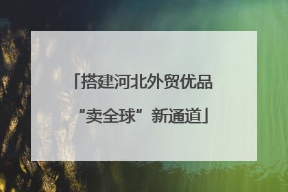 搭建河北外贸优品“卖全球”新通道
