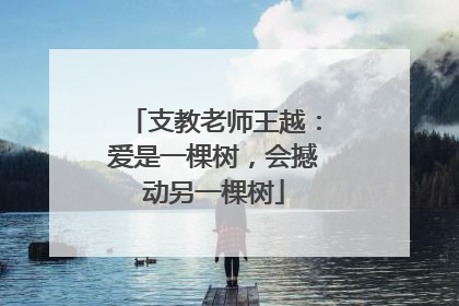 支教老师王越：爱是一棵树，会撼动另一棵树
