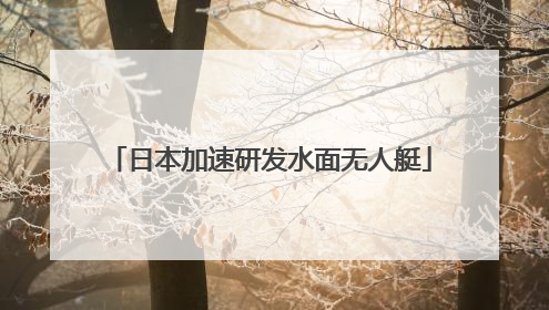 日本加速研发水面无人艇