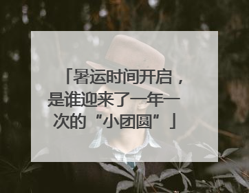 暑运时间开启，是谁迎来了一年一次的“小团圆”