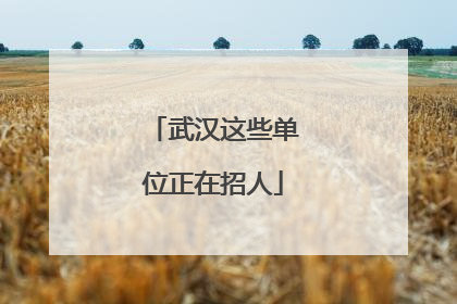 武汉这些单位正在招人
