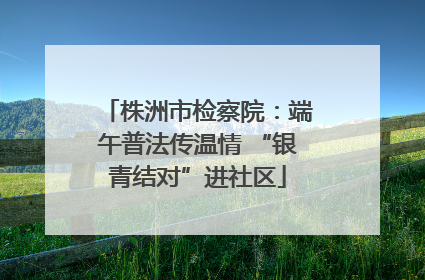 株洲市检察院：端午普法传温情 “银青结对”进社区
