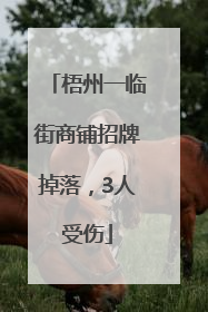 梧州一临街商铺招牌掉落，3人受伤