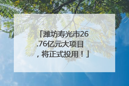 潍坊寿光市26.76亿元大项目，将正式投用！