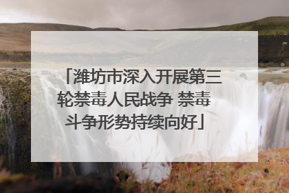 潍坊市深入开展第三轮禁毒人民战争 禁毒斗争形势持续向好