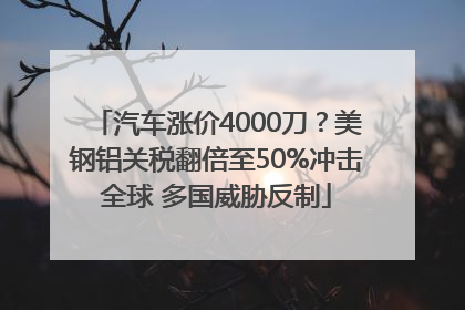 汽车涨价4000刀？美钢铝关税翻倍至50%冲击全球 多国威胁反制
