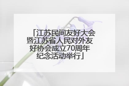 江苏民间友好大会暨江苏省人民对外友好协会成立70周年纪念活动举行