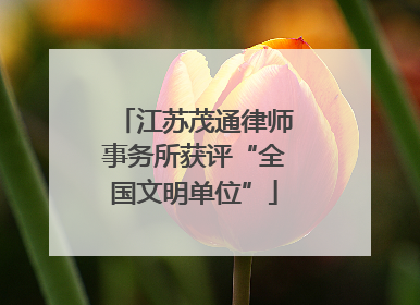 江苏茂通律师事务所获评“全国文明单位”