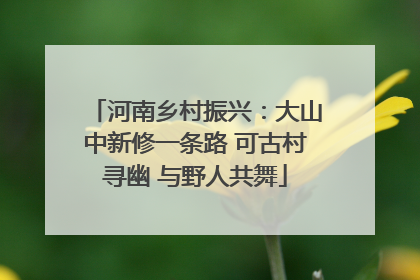 河南乡村振兴：大山中新修一条路 可古村寻幽 与野人共舞