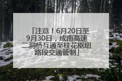 注意！6月20日至9月30日，成南高速二洞桥互通至桂花枢纽路段交通管制