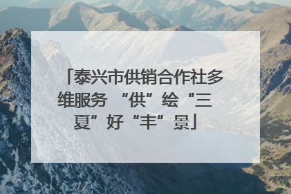 泰兴市供销合作社多维服务 “供”绘“三夏”好“丰”景