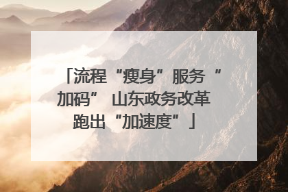 流程“瘦身”服务“加码” 山东政务改革跑出“加速度”
