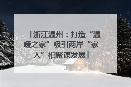 浙江温州：打造“温暖之家”吸引两岸“家人”相聚谋发展