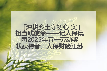 深耕乡土守初心 实干担当践使命——记人保集团2025年五一劳动奖状获得者、人保财险江苏南通海安支公司