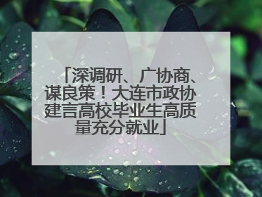 深调研、广协商、谋良策！大连市政协建言高校毕业生高质量充分就业
