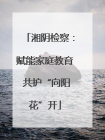 湘阴检察：赋能家庭教育 共护“向阳花”开