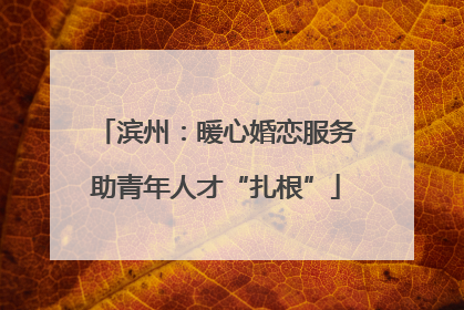 滨州：暖心婚恋服务助青年人才“扎根”