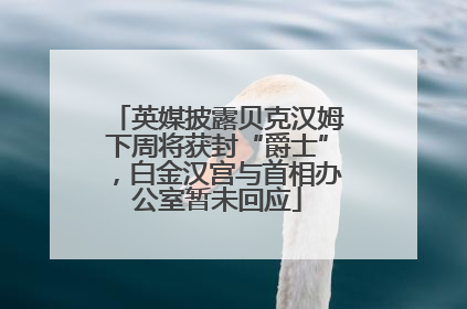 英媒披露贝克汉姆下周将获封“爵士”，白金汉宫与首相办公室暂未回应