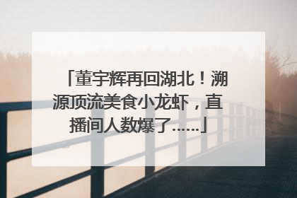 董宇辉再回湖北！溯源顶流美食小龙虾，直播间人数爆了……