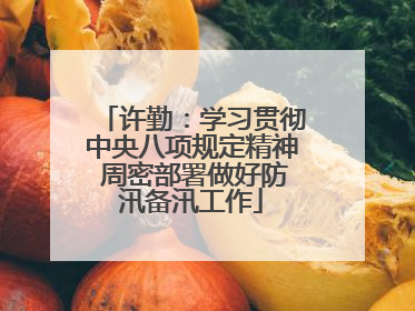 许勤：学习贯彻中央八项规定精神 周密部署做好防汛备汛工作