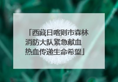西藏日喀则市森林消防大队紧急献血 热血传递生命希望